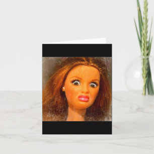 Tarjeta Cara de muñeca meme divertida y asquerosa