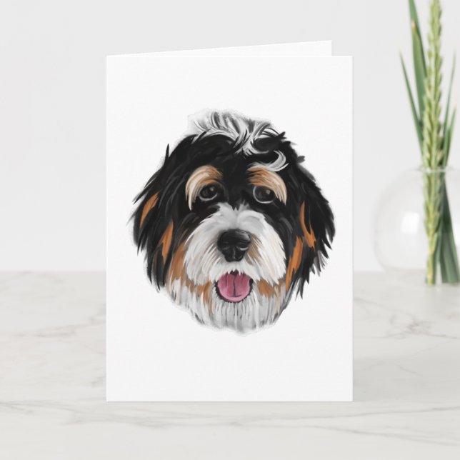 Tarjeta Cara de perro de Bernedoodle (Anverso)