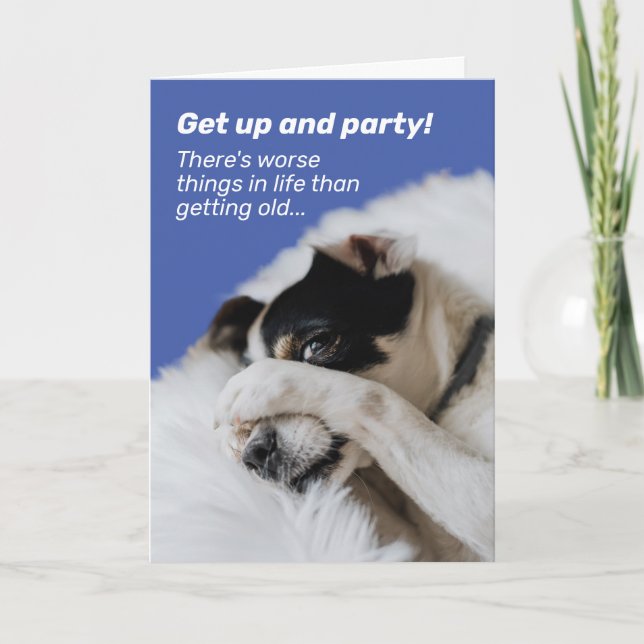 Tarjeta Cara de perro escondida - Hay cosas peores cumplea (Anverso)