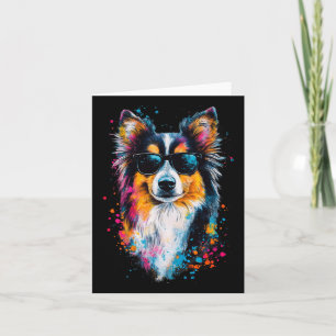 Tarjeta Cara de perro pastor de Shetland colorido cachorro