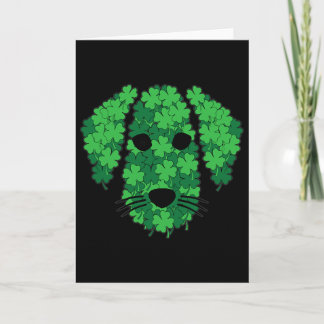 Tarjeta Cara de perro trébol Día de San Patricio Perrito a