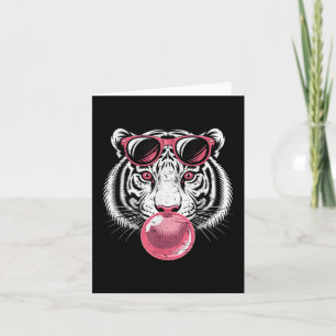 Tarjeta Cara de Tigre Gafas de Sol Rosadas Vibraciones de 