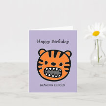 Cara de tigre marrón linda morada