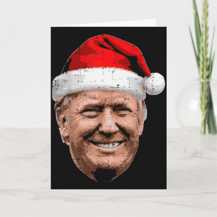 Tarjeta Cara de Trump Navidad Santa Divertido Xmas Meme Ho