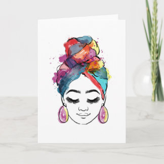 TARJETA CARA DE UNA AMERICANA AFRICANA