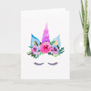 Tarjeta Cara de unicornio mágica