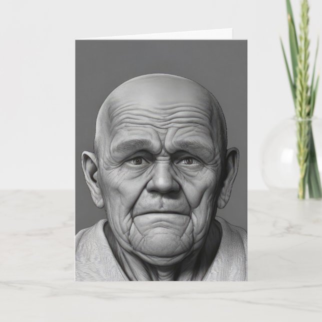 Tarjeta Cara del anciano cumpleaños (Anverso)