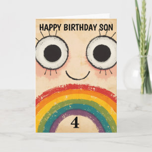 TARJETA CARA FELIZ ARCOÍRIS