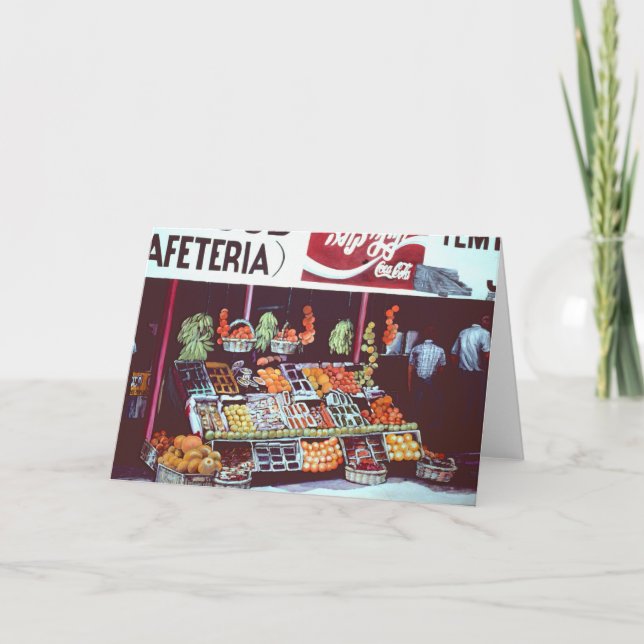 Tarjeta Cara moderna en un comercio atemporal, Jericó, Isr (Anverso)