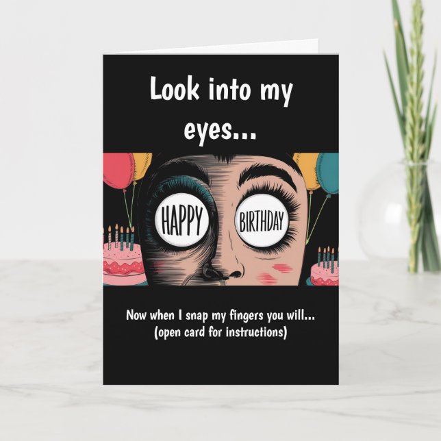 Tarjeta Cara personalizado con los ojos de feliz cumpleaño (Anverso)