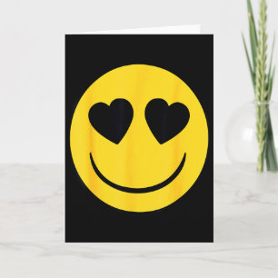 Tarjeta Cara sonriente amarilla con ojos de corazón Emoji 