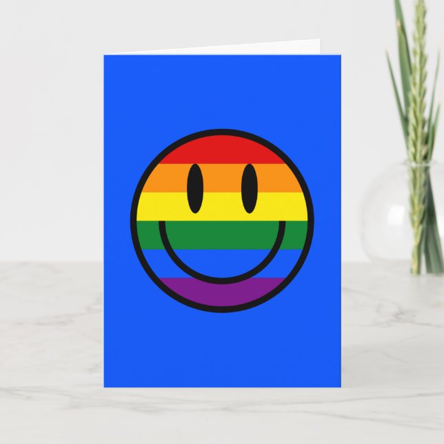 Tarjeta Cara sonriente arco iris (Anverso)