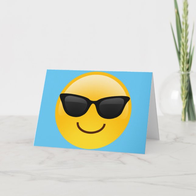 Tarjeta Cara sonriente con gafas de sol Emoji Guay (Anverso)