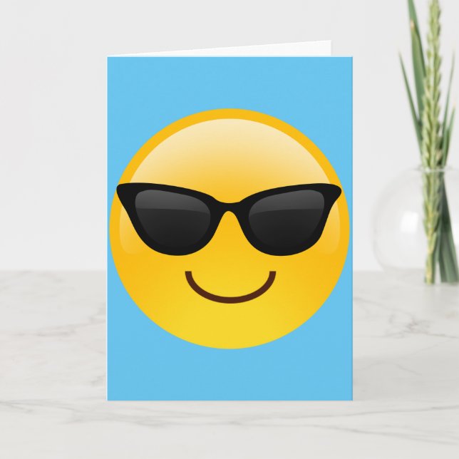 Tarjeta Cara sonriente con gafas de sol Emoji Guay (Anverso)
