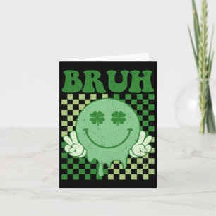 Tarjeta Cara sonriente de Bruh Groovy Día de San Patricio
