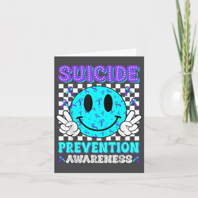 Tarjeta Cara sonriente de concientización sobre la prevenc (Anverso)