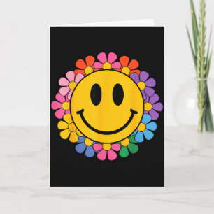 Tarjeta Cara Sonriente de Daisy Retro Feliz Estética Prepp