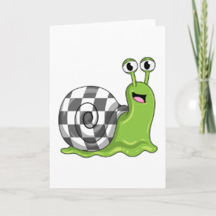 Tarjeta Caracol ajedrez con tablero de ajedrez