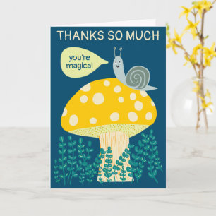 Tarjeta Caracol caprichoso en PERSONALIZADO de hongos mági