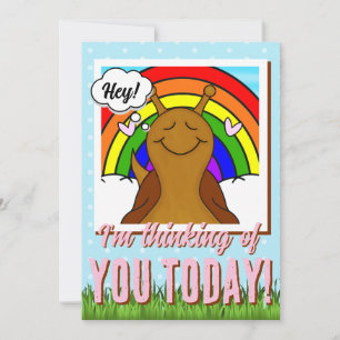 Tarjeta Caracol con arcoiris en día tártico  