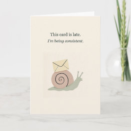 Tarjeta Caracol Divertido Cumpleaños Atrasado Consistentem
