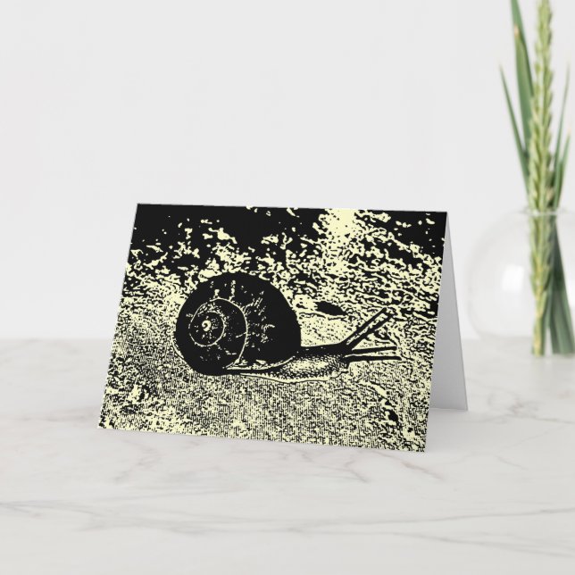 Tarjeta Caracol en el cumpleaños negro y blanco retrasado (Anverso)