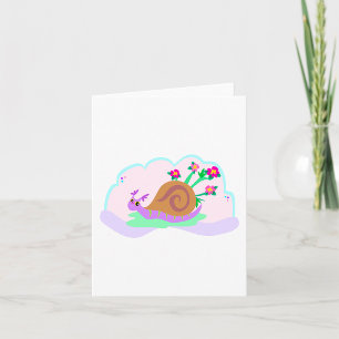 Tarjeta Caracol morado con concha de flor