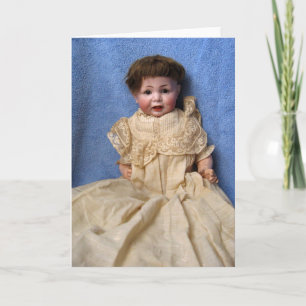 Tarjeta Carácter antiguo Baby Boy Doll Greeting Card