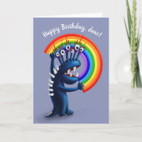 Carácter arcoiris lindo cumpleaños