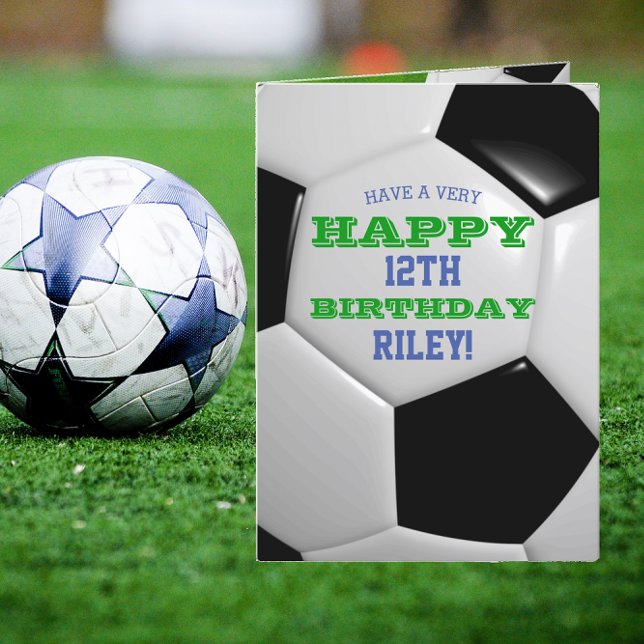 Tarjeta Carácter de bola de fútbol Añadir nombre y cumplea (Subido por el creador)