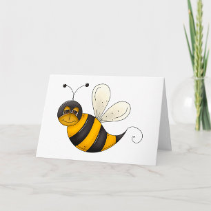 Tarjeta Carácter sonriente de abeja divertida