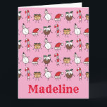 Tarjeta Caracteres de Navidades personalizados<br><div class="desc">Esta tarjeta de Navidades personalizada incluye la "tripulación de Navidad". Un grupo de lindos personajes de Navidades pequeños que adoran divertirse y hacer travesuras a los Navidades. El equipo incluye a Snowman,  Star,  Mince Pie,  Present y Santa Hat.</div>