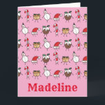 Tarjeta Caracteres de Navidades personalizados<br><div class="desc">Esta tarjeta de Navidades personalizada incluye la "tripulación de Navidad". Un grupo de lindos personajes de Navidades pequeños que adoran divertirse y hacer travesuras a los Navidades. El equipo incluye a Snowman,  Star,  Mince Pie,  Present y Santa Hat.</div>