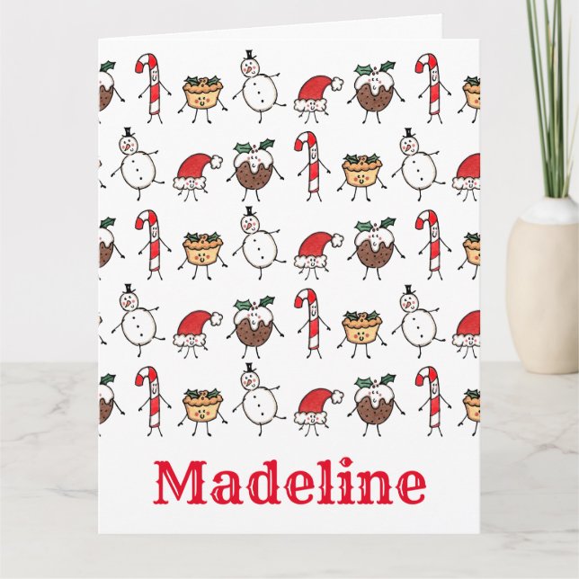Tarjeta Caracteres de Navidades personalizados (Anverso)