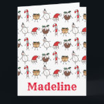 Tarjeta Caracteres de Navidades personalizados<br><div class="desc">Esta tarjeta de Navidades personalizada incluye la "tripulación de Navidad". Un grupo de lindos personajes de Navidades pequeños que adoran divertirse y hacer travesuras a los Navidades. El equipo incluye a Snowman,  Star,  Mince Pie,  Present y Santa Hat.</div>