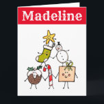 Tarjeta Caracteres de Navidades personalizados<br><div class="desc">Esta tarjeta de Navidades personalizada incluye los caracteres de la tripulación de Navidades.</div>