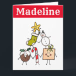 Tarjeta Caracteres de Navidades personalizados<br><div class="desc">Esta tarjeta de Navidades personalizada incluye los caracteres de la tripulación de Navidades.</div>