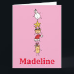 Tarjeta Caracteres de Navidades personalizados<br><div class="desc">Esta tarjeta de Navidades personalizada incluye la "tripulación de Navidad". Un grupo de lindos personajes de Navidades pequeños que adoran divertirse y hacer travesuras a los Navidades. El equipo incluye a Snowman,  Star,  Mince Pie,  Present y Santa Hat.</div>