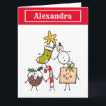 Tarjeta Caracteres de Navidades personalizados<br><div class="desc">Esta tarjeta de Navidades personalizada incluye los caracteres de la tripulación de Navidades.</div>