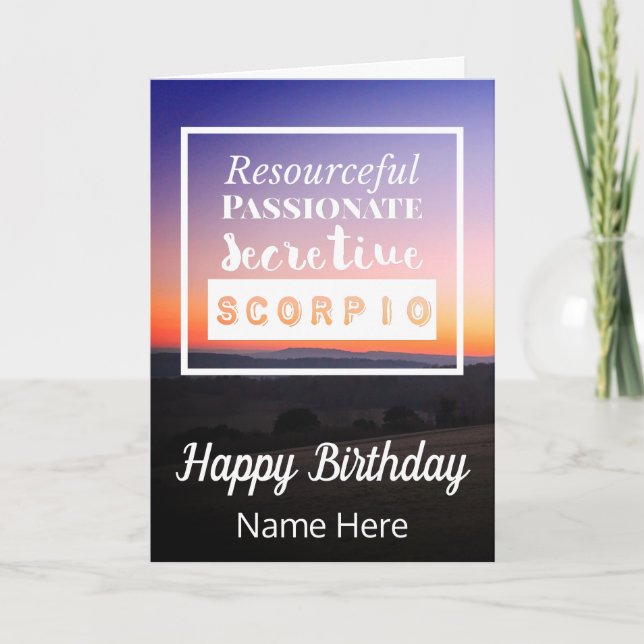 Tarjeta Características de la diversión de Scorpio Zodiac  (Anverso)