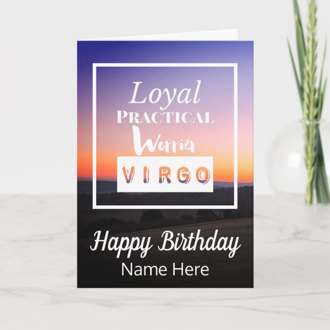Tarjeta Características de Virgo Zodiac Fun Cumpleaños (Anverso)