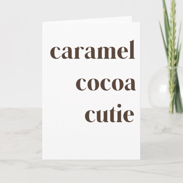 Tarjeta Caramel Cocoa Cutie Melanin Queen Afro Chica (Anverso)