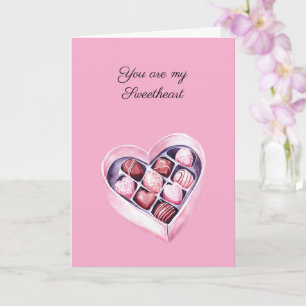 Tarjeta Caramelo Corazón Dulce Rosa