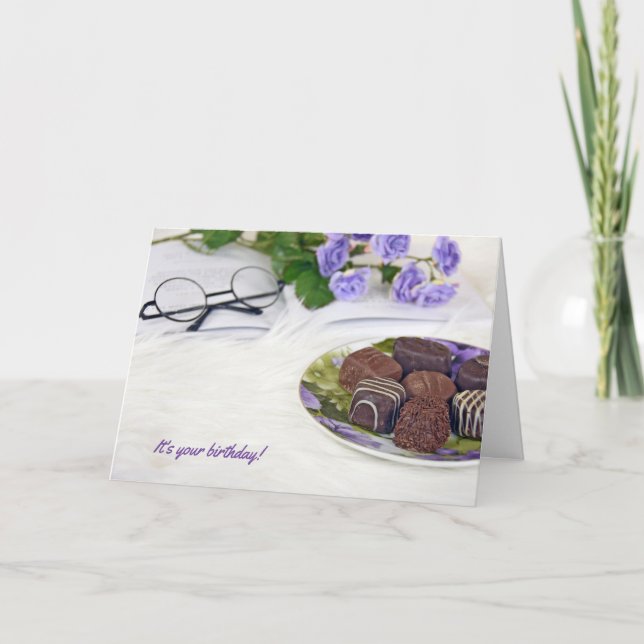 Tarjeta caramelo de chocolate en la piel (Anverso)