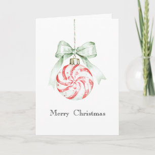 Tarjeta Caramelo de menta Bow Menta Navidad