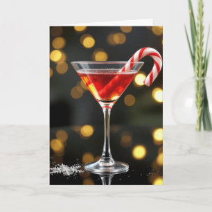 Tarjeta Caramelo de Navidad en un cóctel