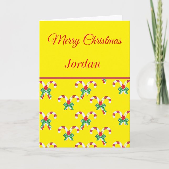 Tarjeta Caramelos de Navidad y cinta (Anverso)