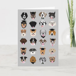 Tarjeta Caras de perro de graduación