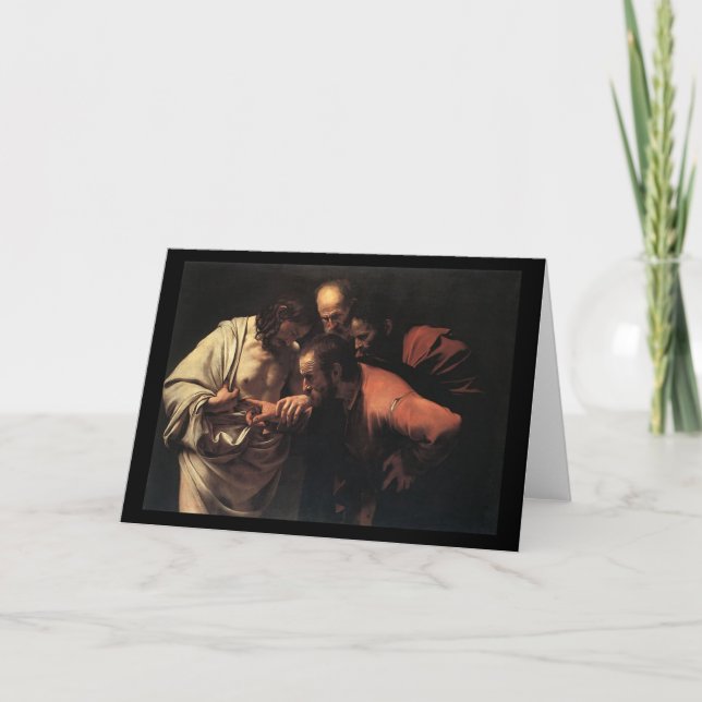 Tarjeta Caravaggio la incredulidad Santo Tomás (Anverso)