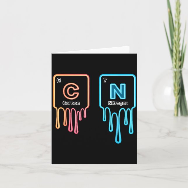 Tarjeta Carbon Nitrogen Science Design Fun Chemistry Lover (Anverso)